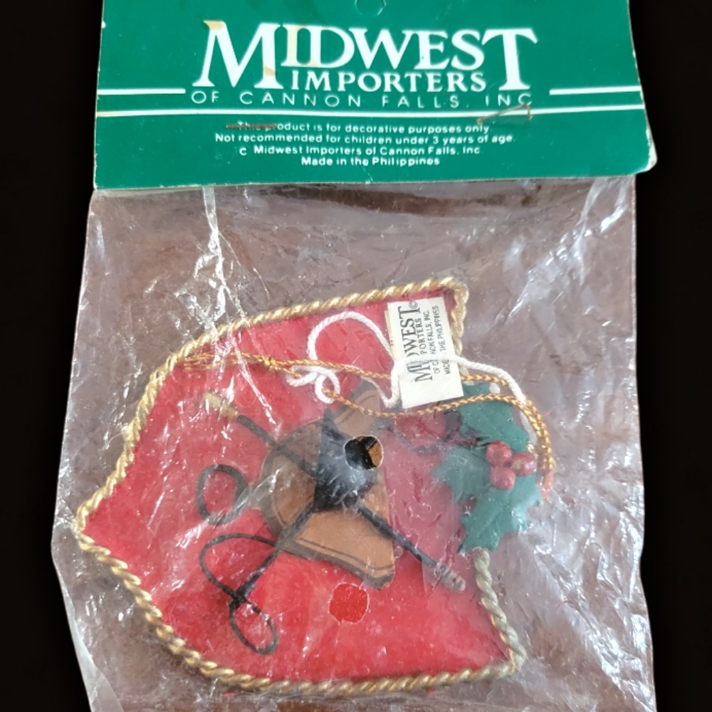 Vtg Midwest Importers Christmas Ornament English Horse Helmet Saddle